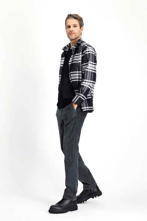 Orta Antrasit 4 Drop Relaxed Fit Rahat Kesim Pamuk Kadife Pantolon