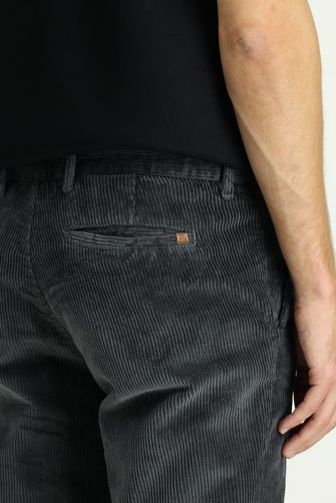 Orta Antrasit 6 Drop Regular Fit Standart Kesim Pamuk Kadife Pantolon