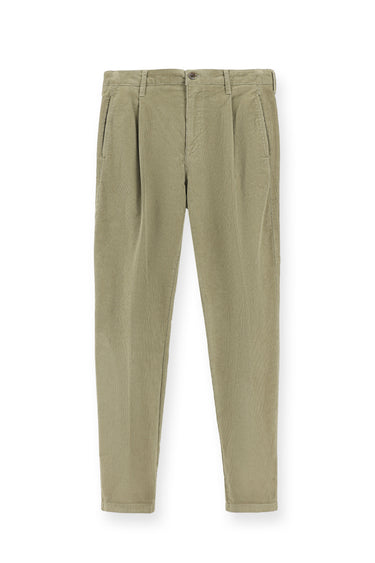 Açık Vizon Relaxed Fit Rahat Kesim Likralı Pileli Kadife Pantolon