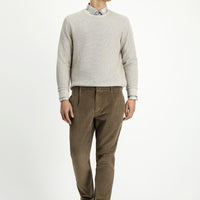 Orta Vizon Relaxed Fit Rahat Kesim Likralı Pileli Kadife Pantolon