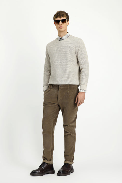 Orta Vizon 4 Drop Relaxed Fit Rahat Kesim Likralı Pileli Kadife Pantolon