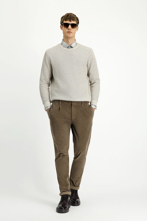 Orta Vizon 4 Drop Relaxed Fit Rahat Kesim Likralı Pileli Kadife Pantolon