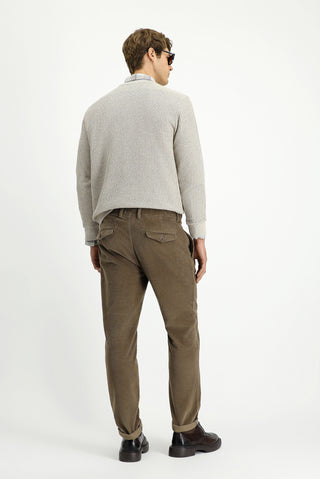  Orta Vizon Regular Fit Likralı Pileli Kadife Pantolon