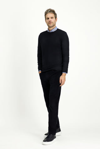  Koyu Lacivert Slim Fit Dar Kesim Likralı Kadife Pantolon