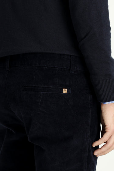 Koyu Lacivert Slim Fit Dar Kesim Likralı Kadife Pantolon