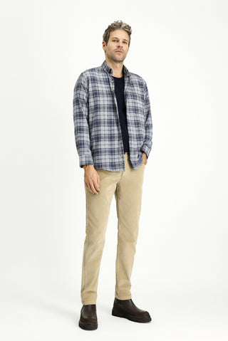  Orta Bej Slim Fit Dar Kesim Likralı Kadife Pantolon