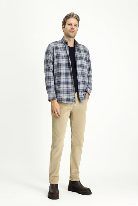 Orta Bej 4 Drop Relaxed Fit Rahat Kesim Likralı Kadife Pantolon