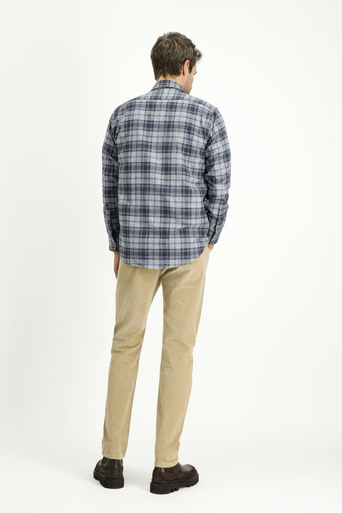 Orta Bej 4 Drop Relaxed Fit Rahat Kesim Likralı Kadife Pantolon