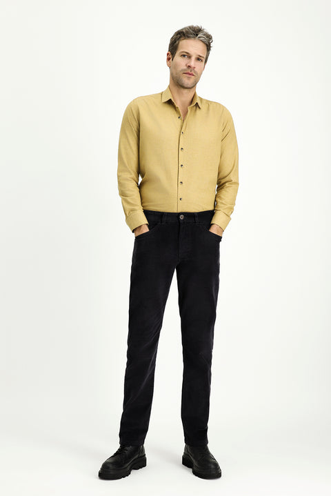 Dark Anthracite Relaxed Fit Stretch Corduroy Trousers