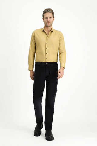  Koyu Antrasit Relaxed Fit Rahat Kesim Likralı Kadife Pantolon