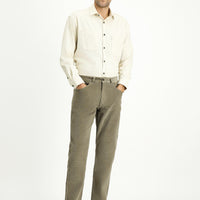 Açık Vizon 6 Drop Regular Fit Standart Kesim Likralı Kadife Pantolon