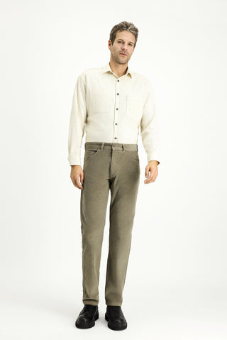  Açık Vizon Relaxed Fit Rahat Kesim Likralı Kadife Pantolon