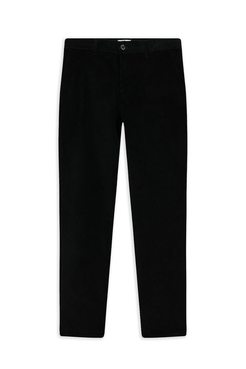 Black Relaxed Fit Lycra Corduroy Trousers