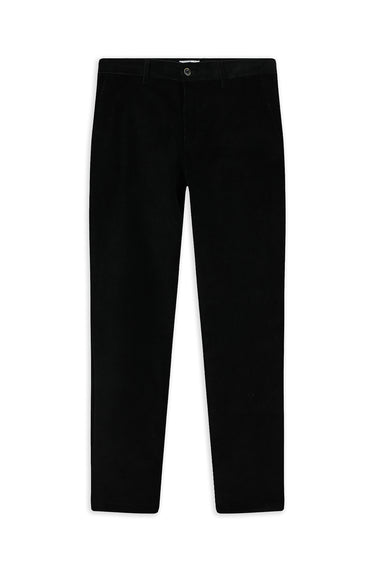 Siyah Relaxed Fit Rahat Kesim Likralı Kadife Pantolon