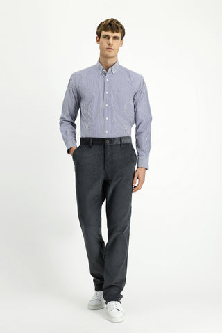  Koyu Füme Relaxed Fit Rahat Kesim Likralı Kadife Pantolon