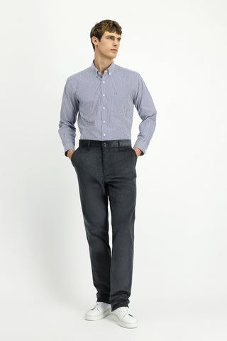  Koyu Füme Relaxed Fit Rahat Kesim Likralı Kadife Pantolon