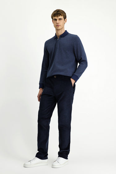  Koyu Lacivert Relaxed Fit Rahat Kesim Likralı Kadife Pantolon