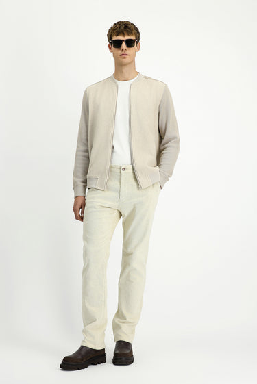  Ekru Relaxed Fit Rahat Kesim Likralı Kadife Pantolon