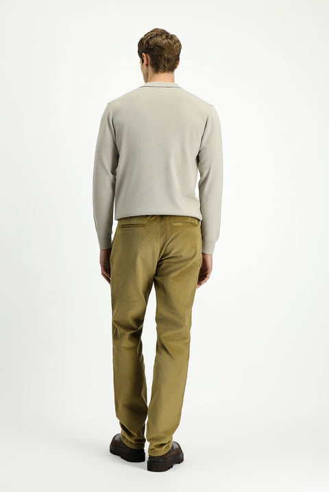 Açık Haki 4 Drop Relaxed Fit Rahat Kesim Likralı Kadife Pantolon