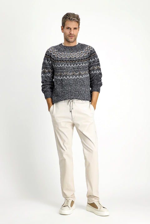 Krem 6 Drop Regular Fit Standart Kesim Likralı Beli Lastikli İpli Jogger Pantolon