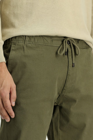 Asker Haki 6 Drop Regular Fit Standart Kesim Likralı Beli Lastikli İpli Jogger Pantolon