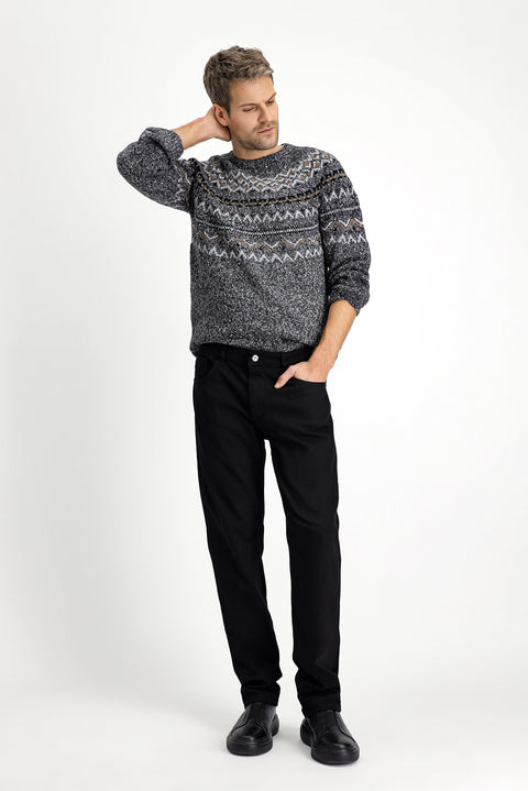 Black Regular Fit Standard Cut Lycra Canvas / Chino Trousers