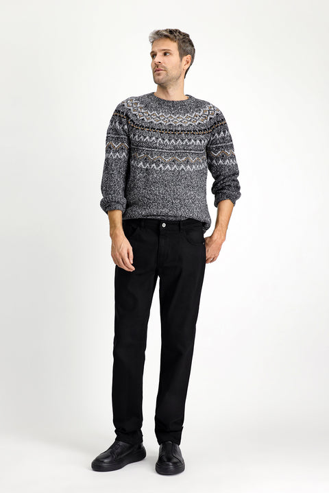 Siyah 6 Drop Regular Fit Standart Kesim Likralı Kanvas / Chino Pantolon