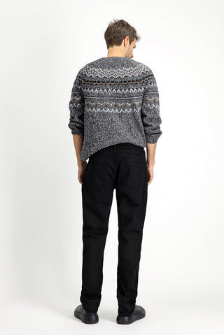  Siyah Relaxed Fit Rahat Kesim Likralı Kanvas / Chino Pantolon