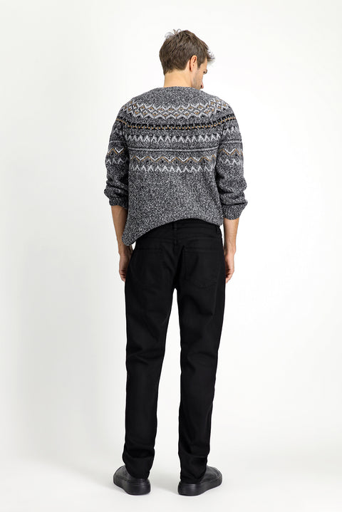 Siyah 4 Drop Relaxed Fit Rahat Kesim Likralı Kanvas / Chino Pantolon