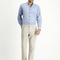 Açık Gri Regular Fit Standart Kesim Likralı Kanvas / Chino Pantolon