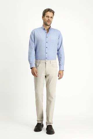  Açık Gri 7 Drop Slim Fit Dar Kesim Likralı Kanvas / Chino Pantolon