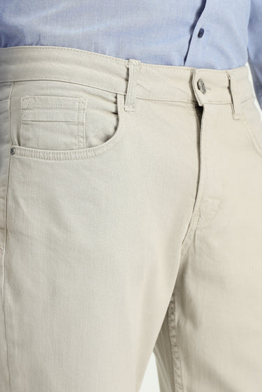 Açık Gri Slim Fit Dar Kesim Likralı Kanvas / Chino Pantolon