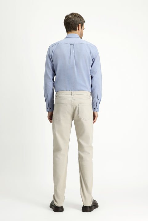 Açık Gri Slim Fit Dar Kesim Likralı Kanvas / Chino Pantolon