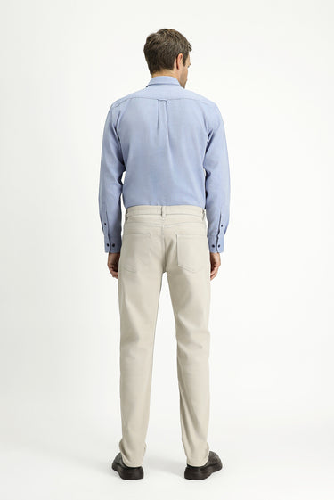Açık Gri Slim Fit Dar Kesim Likralı Kanvas / Chino Pantolon