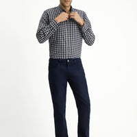 Koyu Lacivert Slim Fit Dar Kesim Likralı Kanvas / Chino Pantolon