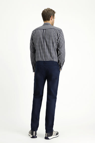  Koyu Lacivert Slim Fit Dar Kesim Likralı Kanvas / Chino Pantolon