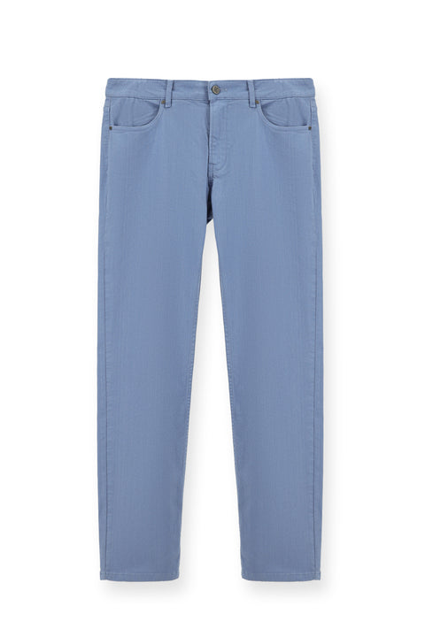 Blue Regular Fit Standard Cut Lycra Canvas / Chino Trousers