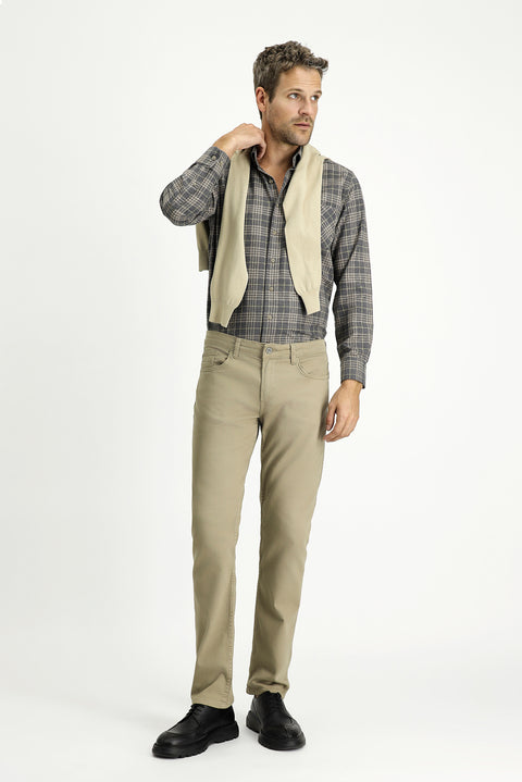 Açık Vizon Slim Fit Dar Kesim Likralı Kanvas / Chino Pantolon