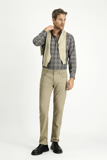 Açık Vizon Slim Fit Dar Kesim Likralı Kanvas / Chino Pantolon