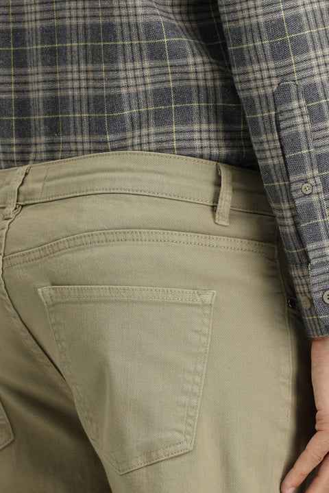 Açık Vizon 6 Drop Regular Fit Standart Kesim Likralı Kanvas / Chino Pantolon