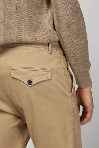 Orta Bej Regular Fit Likralı Kanvas / Chino Pantolon
