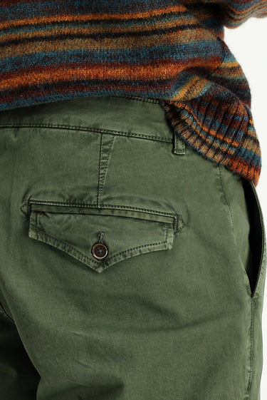 Koyu Haki Regular Fit Likralı Kanvas / Chino Pantolon