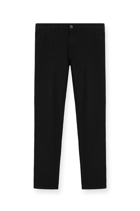 Siyah Slim Fit Dar Kesim Likralı Kanvas / Chino Pantolon