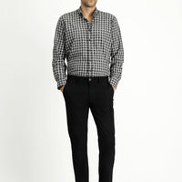 Siyah 6 Drop Regular Fit Standart Kesim Likralı Kanvas / Chino Pantolon