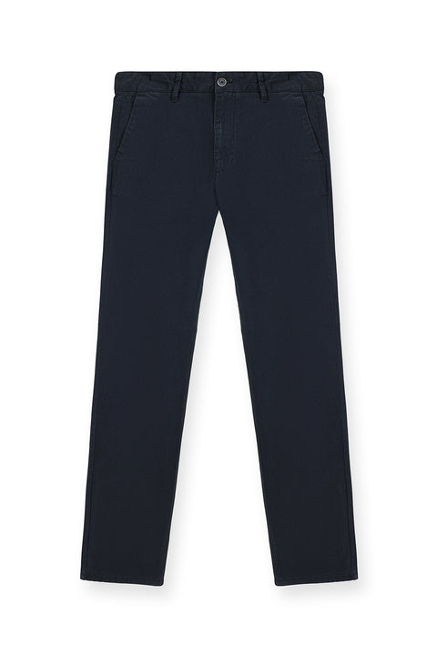 Dark Navy Blue Slim Fit Stretch Canvas / Chino Trousers