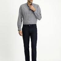 Dark Navy Blue Slim Fit Stretch Canvas / Chino Trousers