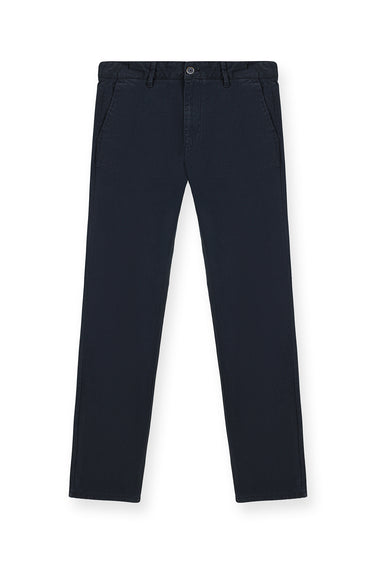 Koyu Lacivert Slim Fit Dar Kesim Likralı Kanvas / Chino Pantolon