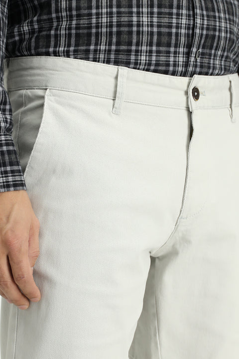 Stone Relaxed Fit Stretch Canvas / Chino Trousers