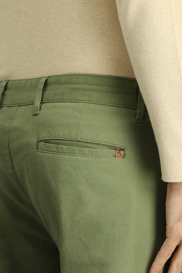 Yağ Yeşili-Olive Slim Fit Dar Kesim Likralı Kanvas / Chino Pantolon