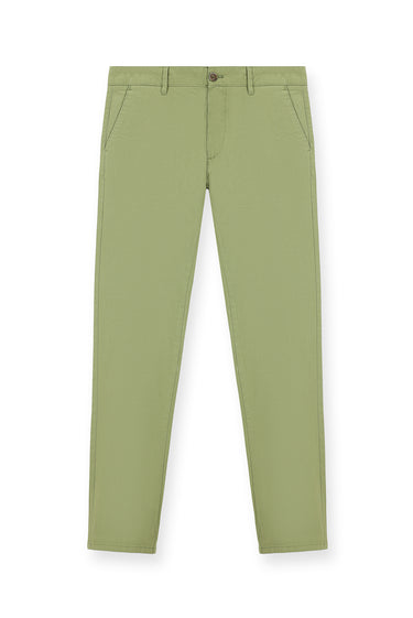 Yağ Yeşili-Olive Regular Fit Likralı Kanvas / Chino Pantolon